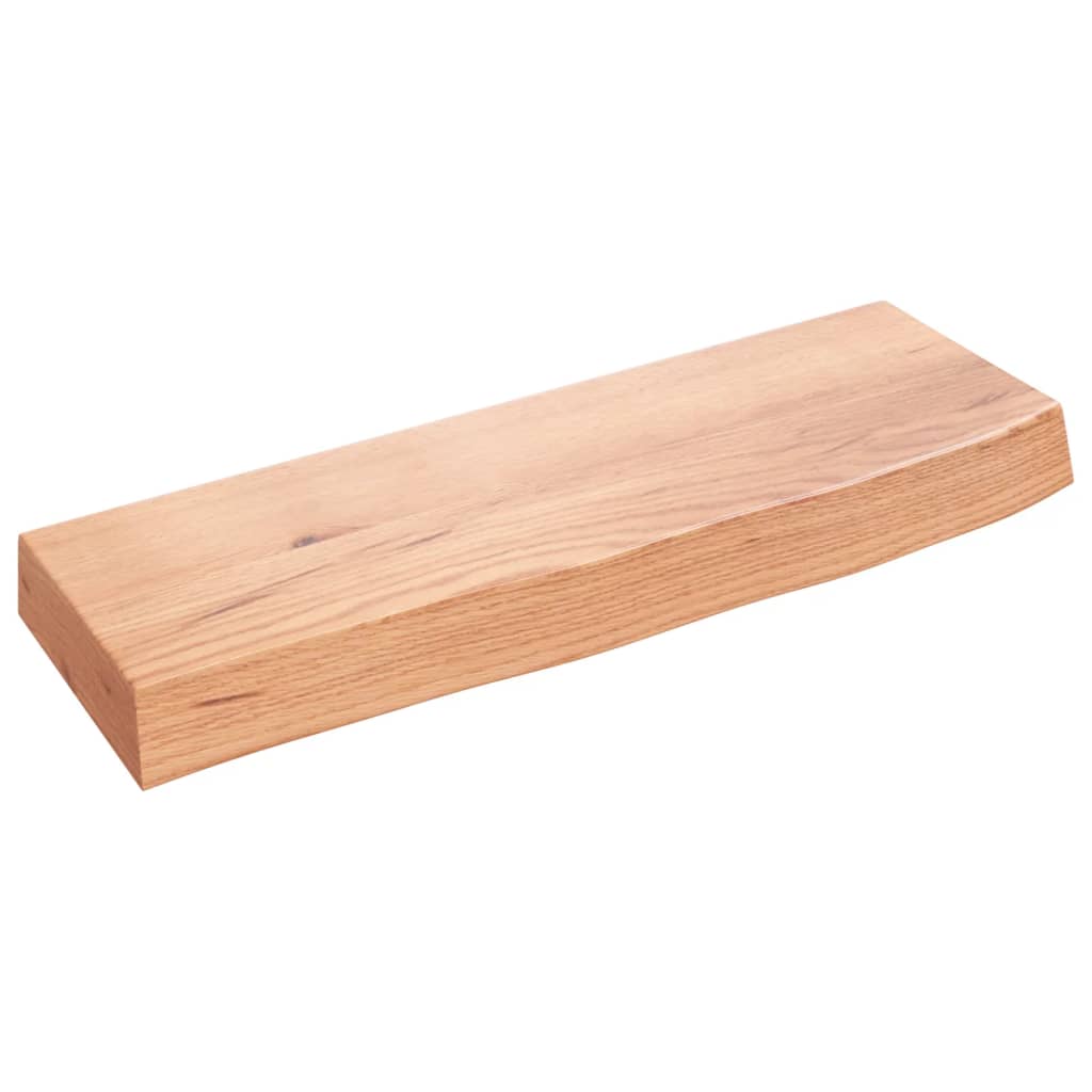 Wandschap 60x20x6 cm behandeld massief eikenhout lichtbruin