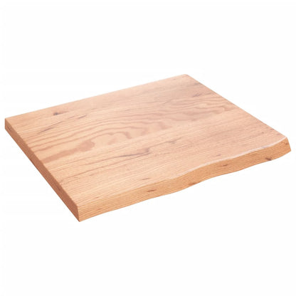 Wandschap 60x50x(2-4) cm behandeld massief eikenhout lichtbruin