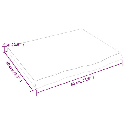 Wandschap 60x50x(2-4) cm behandeld massief eikenhout lichtbruin