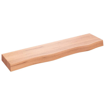 Wandschap 80x20x6 cm behandeld massief eikenhout lichtbruin