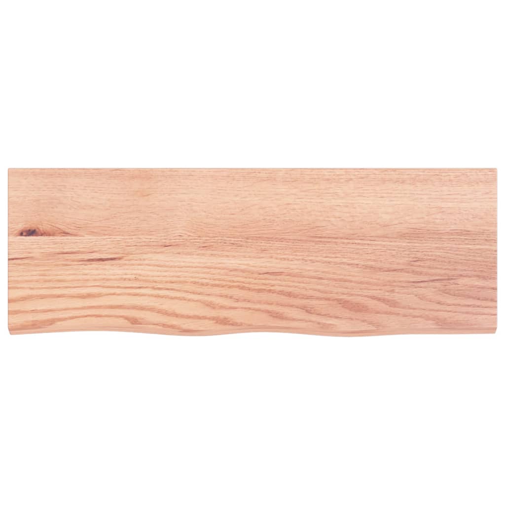 Wandschap 80x30x(2-4) cm behandeld massief eikenhout lichtbruin