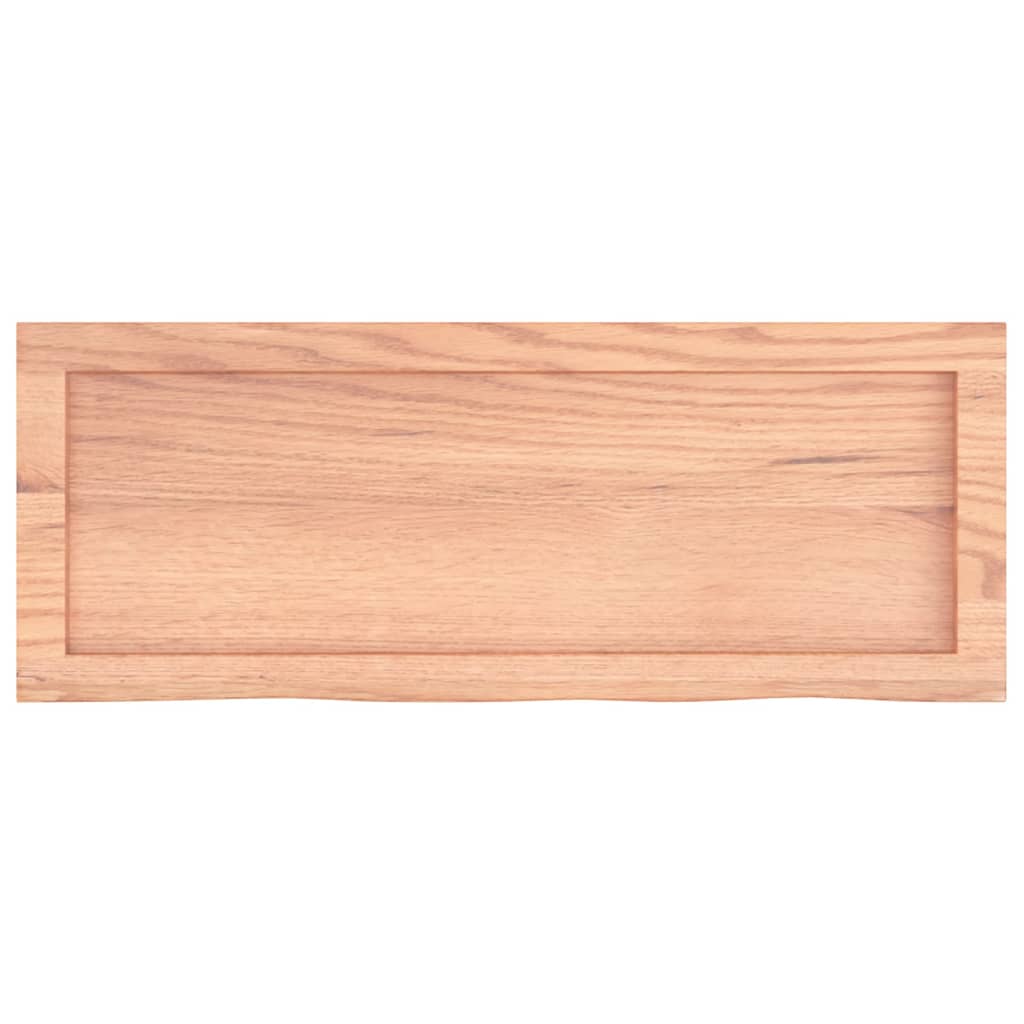 Wandschap 80x30x(2-4) cm behandeld massief eikenhout lichtbruin