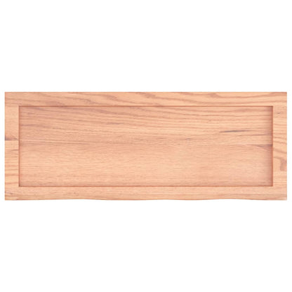 Wandschap 80x30x(2-4) cm behandeld massief eikenhout lichtbruin