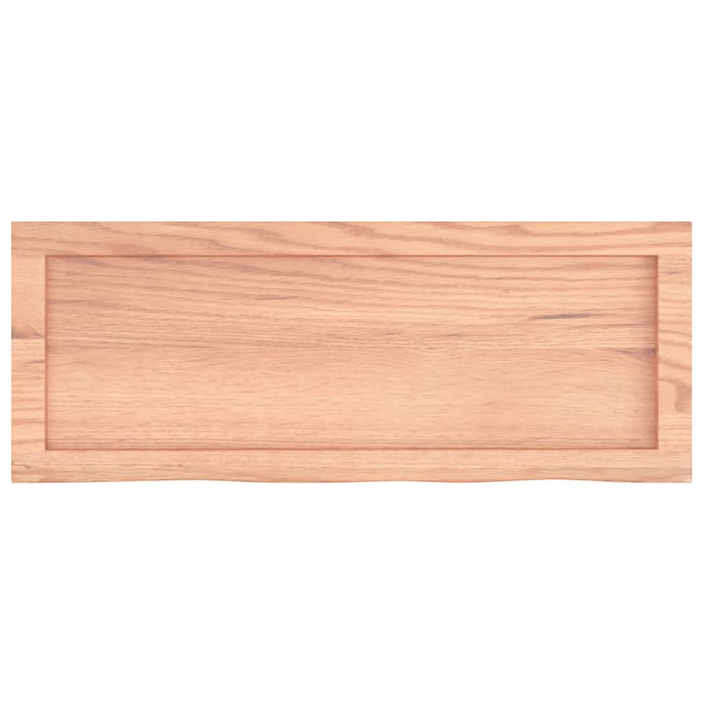 Wandschap 80x30x(2-6) cm behandeld massief eikenhout lichtbruin