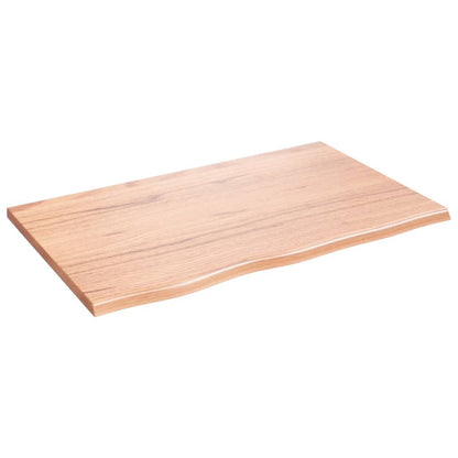 Wandschap 80x50x2 cm behandeld massief eikenhout lichtbruin