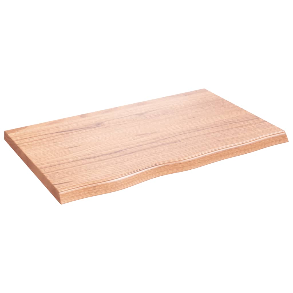 Wandschap 80x50x(2-4) cm behandeld massief eikenhout lichtbruin