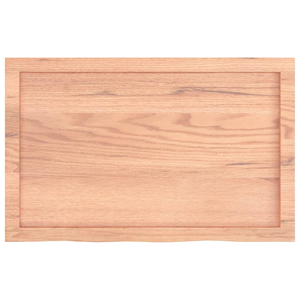 Wandschap 80x50x(2-4) cm behandeld massief eikenhout lichtbruin