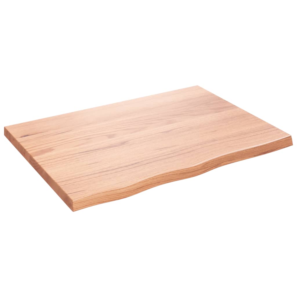 Wandschap 80x60x(2-4) cm behandeld massief eikenhout lichtbruin