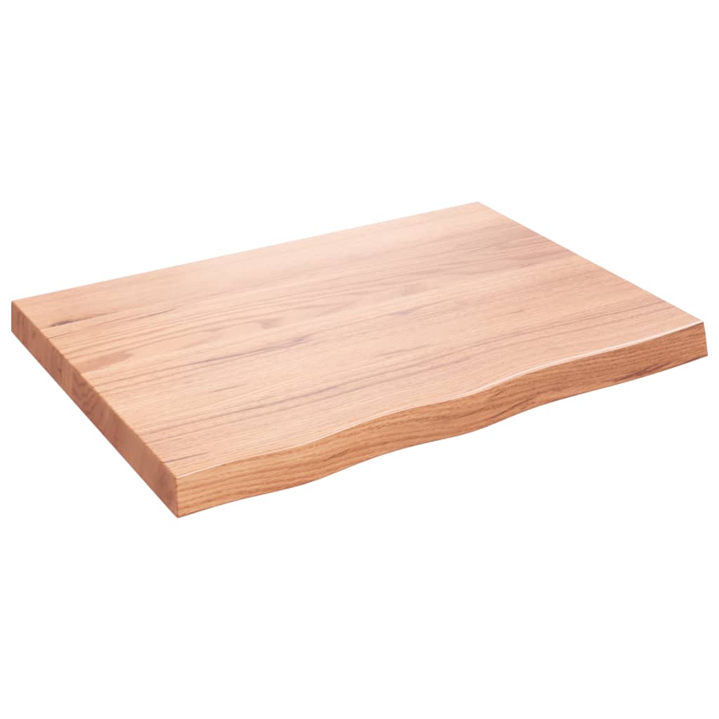 Wandschap 80x60x(2-6) cm behandeld massief eikenhout lichtbruin