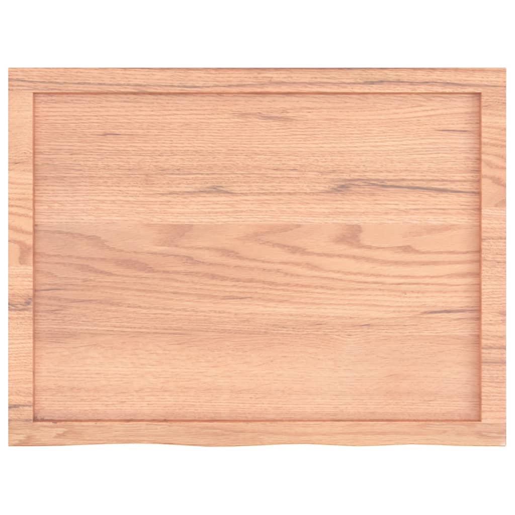 Wandschap 80x60x(2-6) cm behandeld massief eikenhout lichtbruin