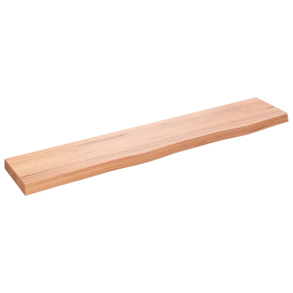 Wandschap 100x20x4 cm behandeld massief eikenhout lichtbruin