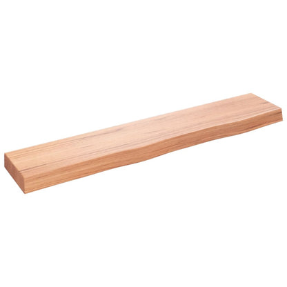 Wandschap 100x20x6 cm behandeld massief eikenhout lichtbruin