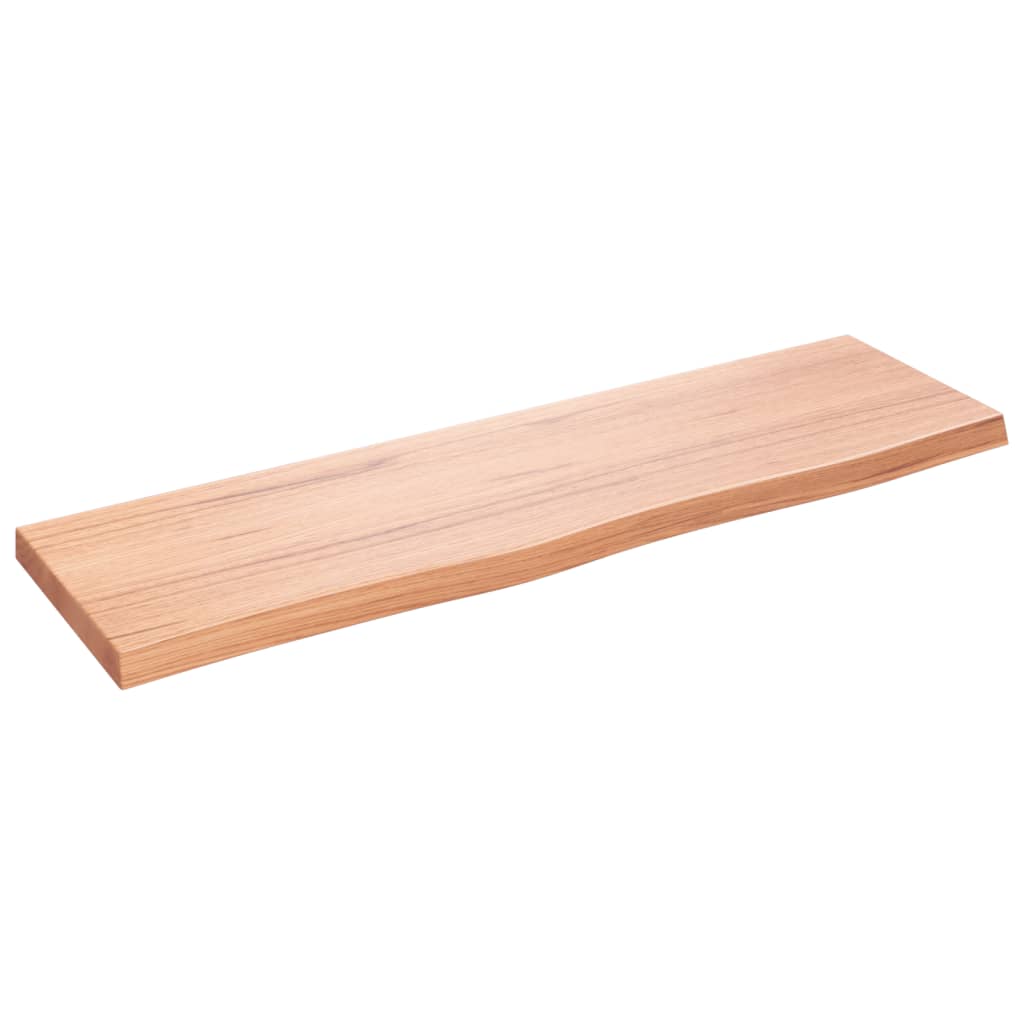 Wandschap 100x30x(2-4)cm behandeld massief eikenhout lichtbruin