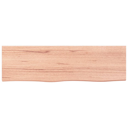 Wandschap 100x30x(2-4)cm behandeld massief eikenhout lichtbruin