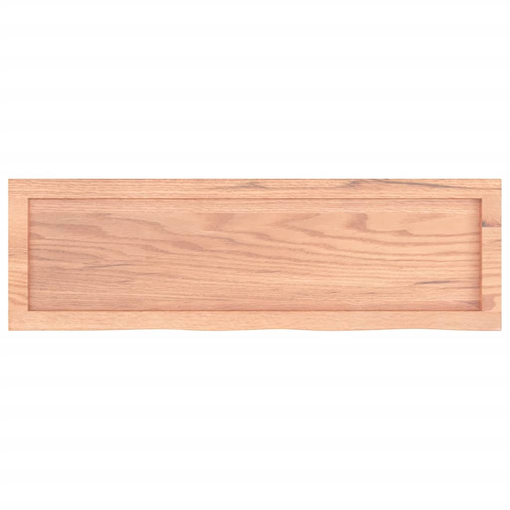 Wandschap 100x30x(2-4)cm behandeld massief eikenhout lichtbruin