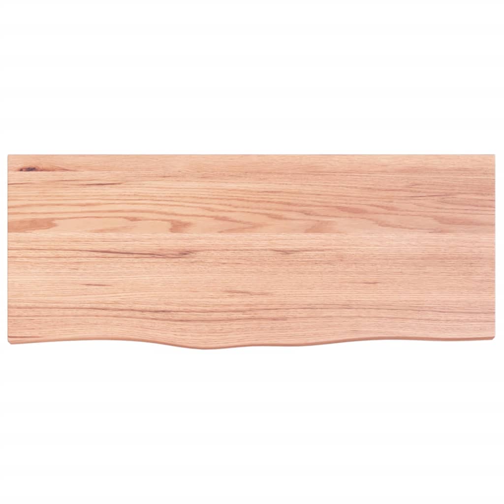 Wandschap 100x40x2 cm behandeld massief eikenhout lichtbruin