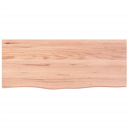 Wandschap 100x40x2 cm behandeld massief eikenhout lichtbruin