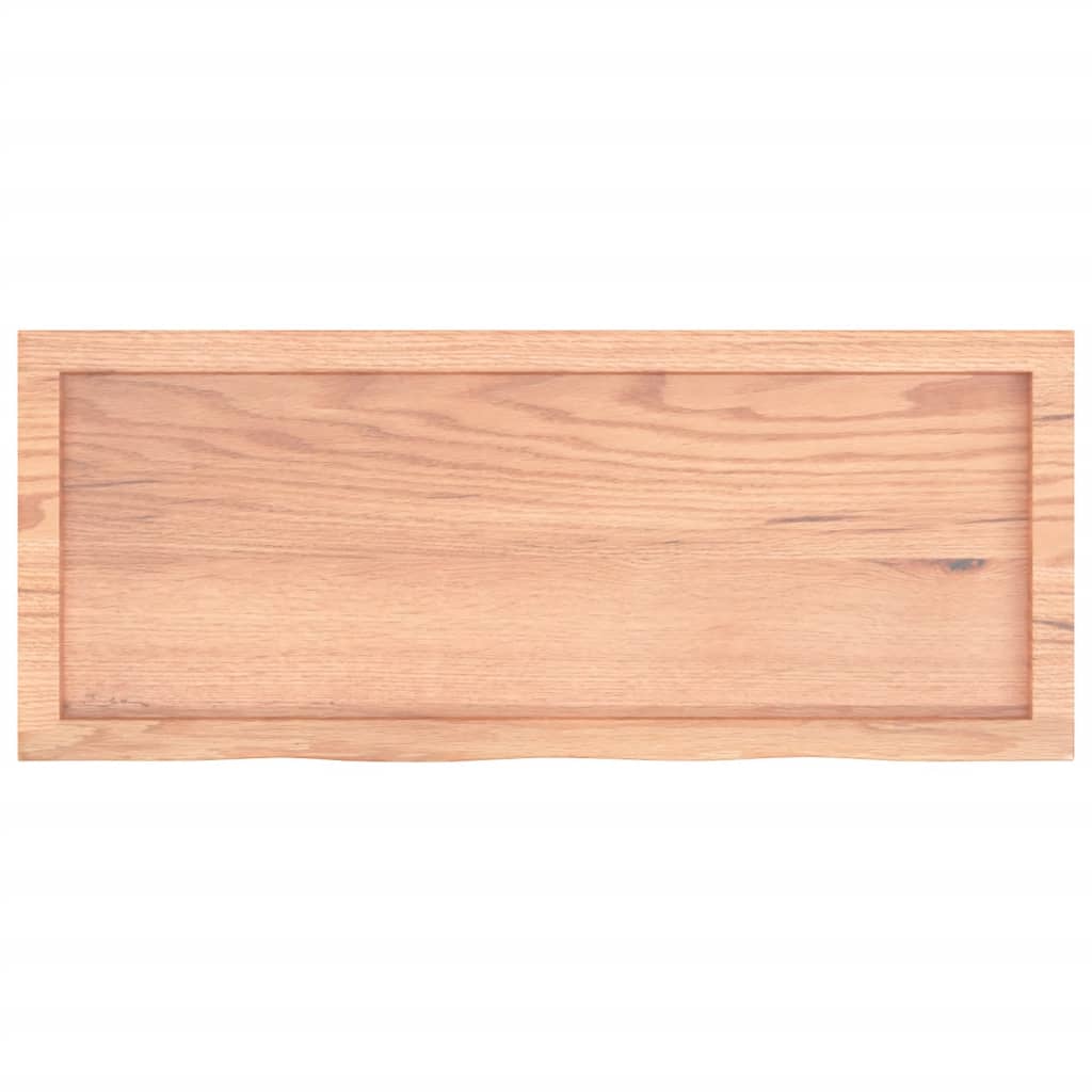 Wandschap 100x40x(2-4)cm behandeld massief eikenhout lichtbruin