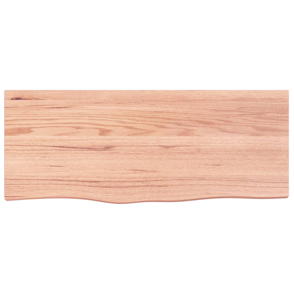 Wandschap 100x40x(2-6)cm behandeld massief eikenhout lichtbruin