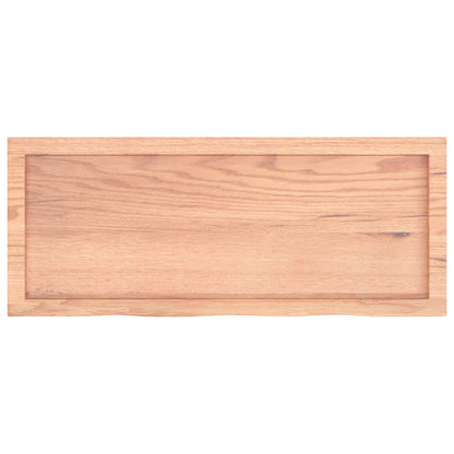 Wandschap 100x40x(2-6)cm behandeld massief eikenhout lichtbruin