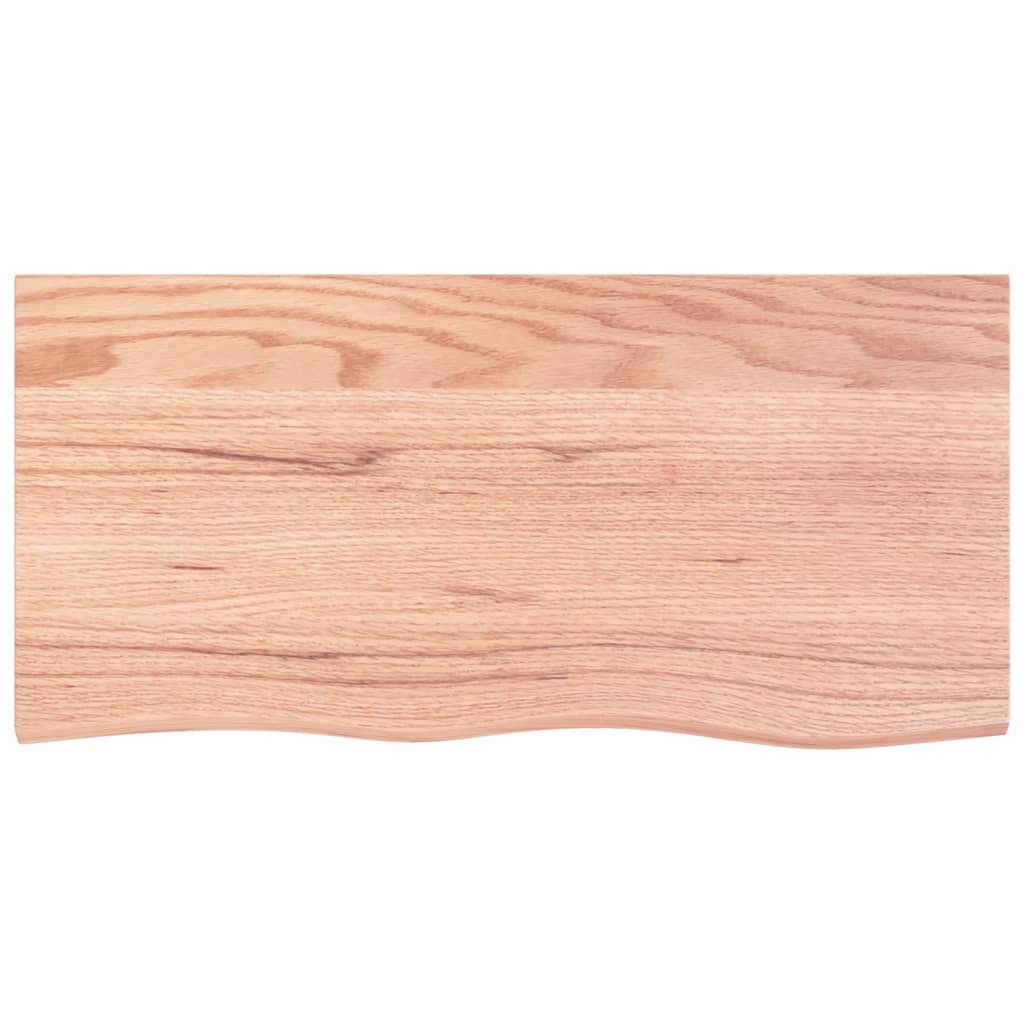 Wandschap 100x50x2 cm behandeld massief eikenhout lichtbruin