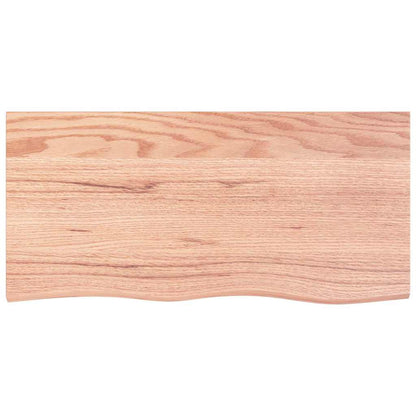 Wandschap 100x50x(2-4)cm behandeld massief eikenhout lichtbruin