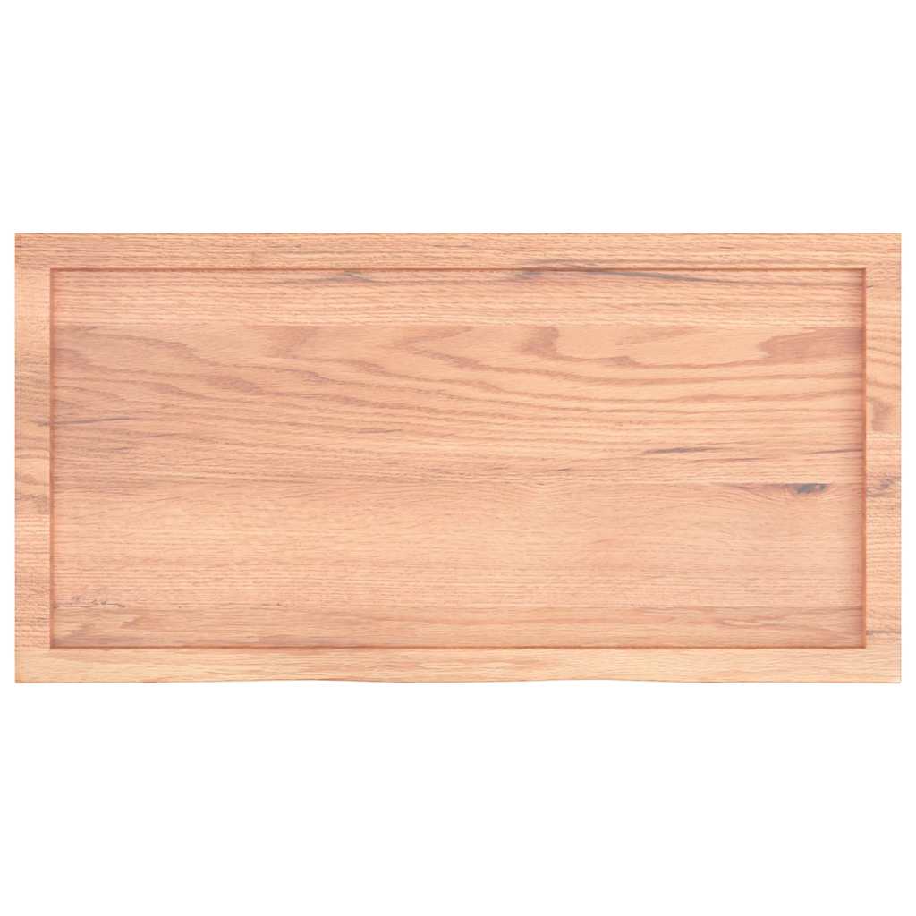 Wandschap 100x50x(2-4)cm behandeld massief eikenhout lichtbruin