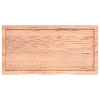 Wandschap 100x50x(2-4)cm behandeld massief eikenhout lichtbruin