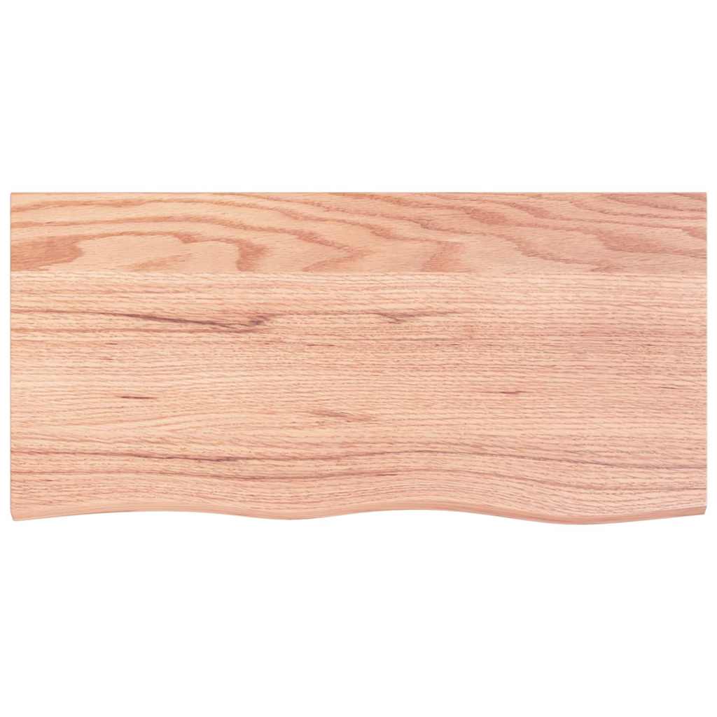 Wandschap 100x50x(2-6)cm behandeld massief eikenhout lichtbruin