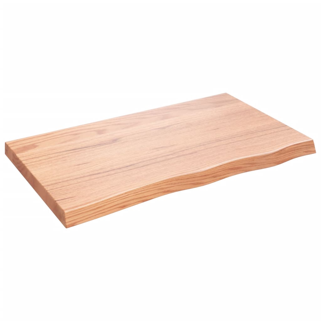 Wandschap 100x60x(2-6)cm behandeld massief eikenhout lichtbruin