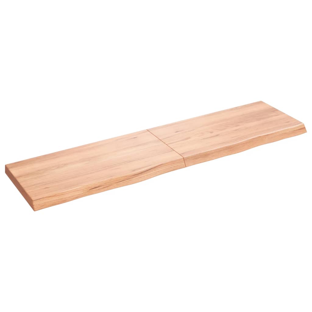 Wandschap 120x30x(2-4)cm behandeld massief eikenhout lichtbruin