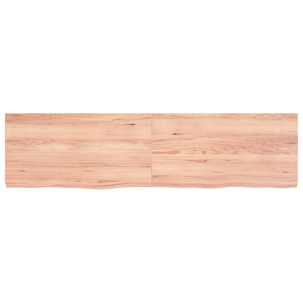 Wandschap 120x30x(2-4)cm behandeld massief eikenhout lichtbruin