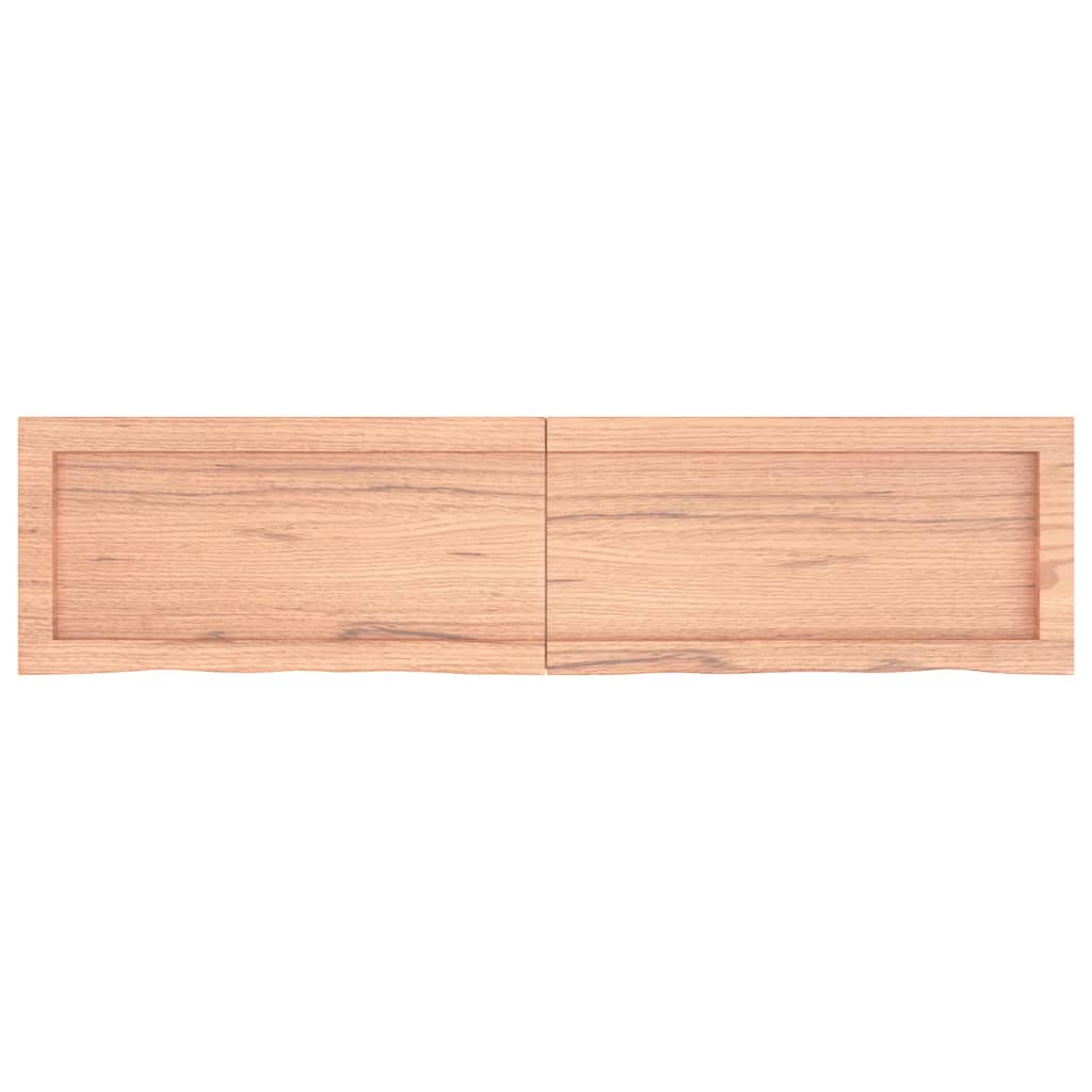 Wandschap 120x30x(2-4)cm behandeld massief eikenhout lichtbruin