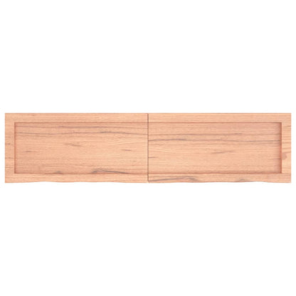 Wandschap 120x30x(2-4)cm behandeld massief eikenhout lichtbruin