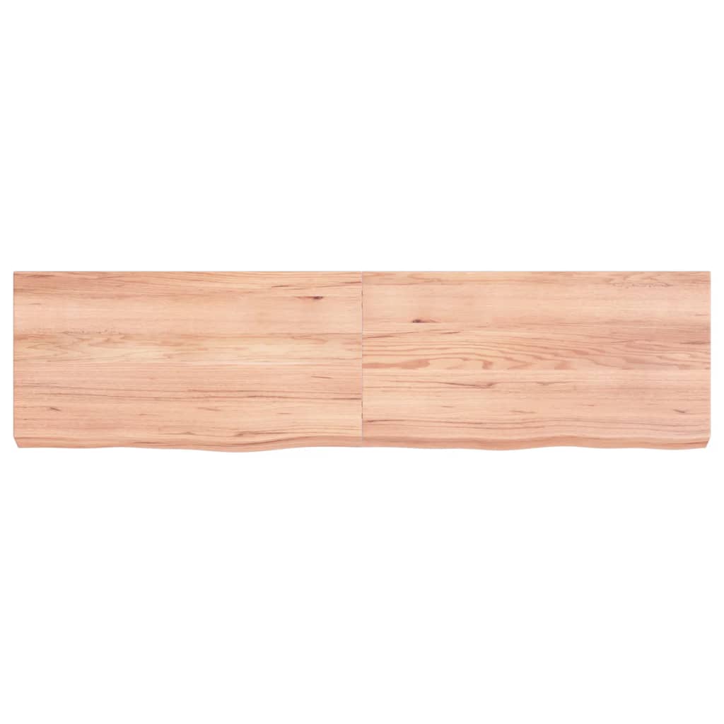 Wandschap 120x30x(2-6)cm behandeld massief eikenhout lichtbruin