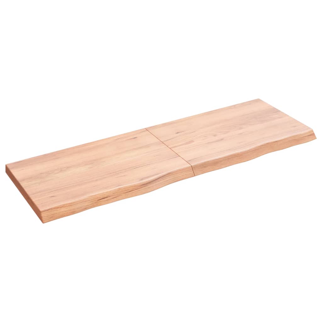 Wandschap 120x40x(2-4)cm behandeld massief eikenhout lichtbruin