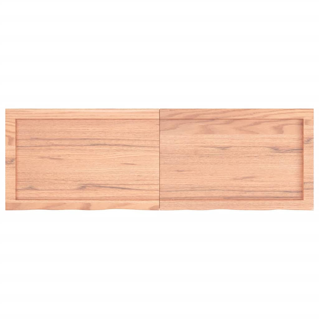 Wandschap 120x40x(2-4)cm behandeld massief eikenhout lichtbruin