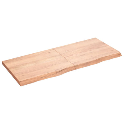 Wandschap 120x50x(2-4)cm behandeld massief eikenhout lichtbruin