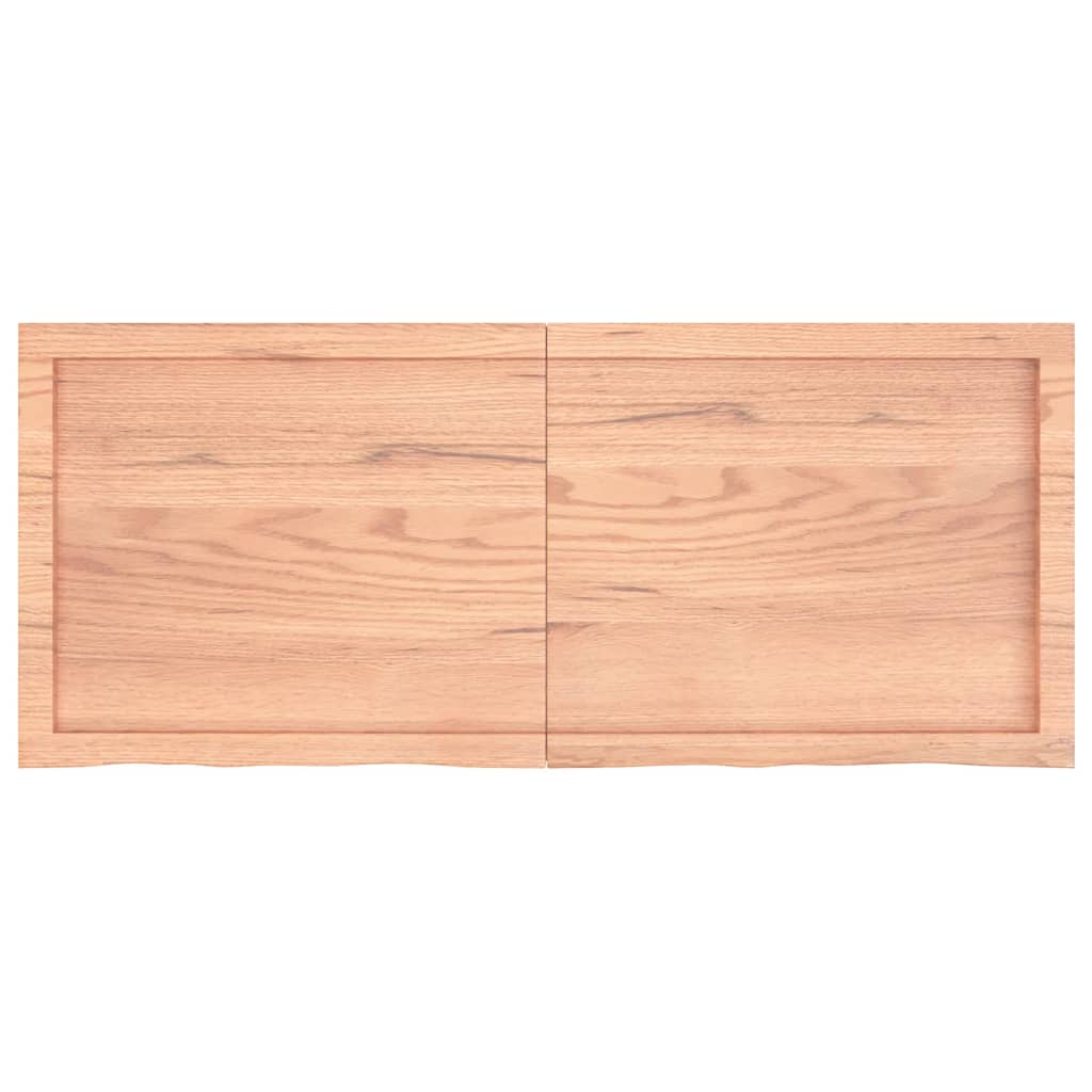 Wandschap 120x50x(2-4)cm behandeld massief eikenhout lichtbruin