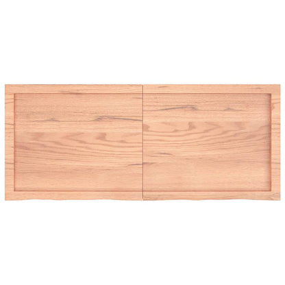 Wandschap 120x50x(2-4)cm behandeld massief eikenhout lichtbruin