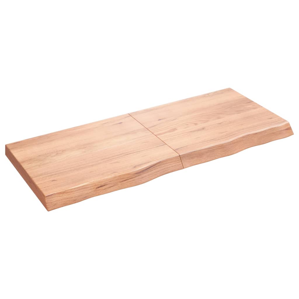 Wandschap 120x50x(2-6)cm behandeld massief eikenhout lichtbruin