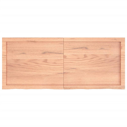 Wandschap 120x50x(2-6)cm behandeld massief eikenhout lichtbruin