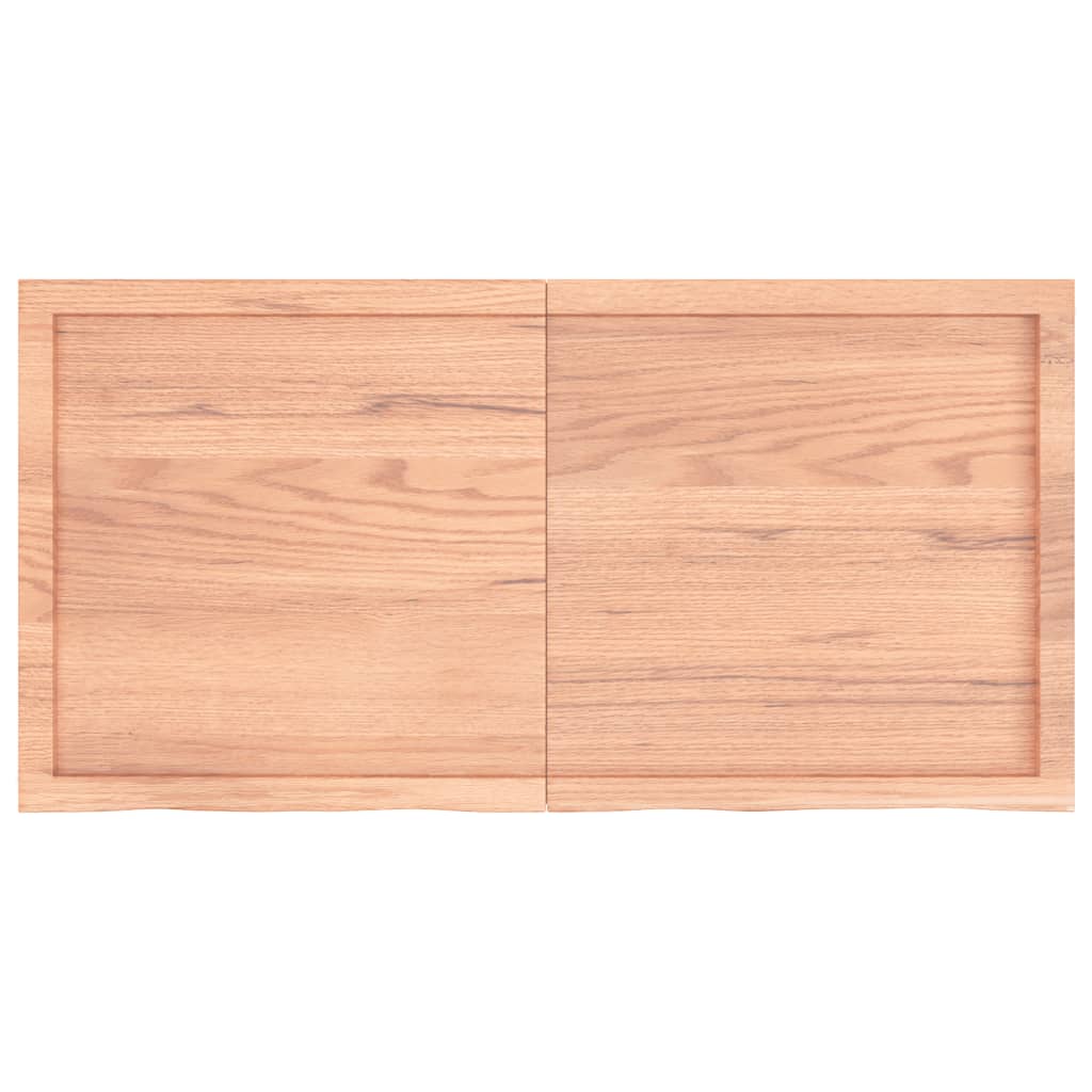 Wandschap 120x60x(2-4)cm behandeld massief eikenhout lichtbruin