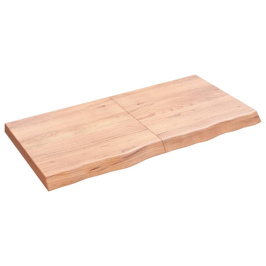 Wandschap 120x60x(2-6)cm behandeld massief eikenhout lichtbruin