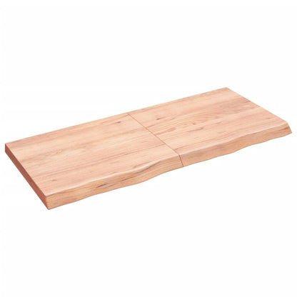 Wandschap 140x60x(2-6)cm behandeld massief eikenhout lichtbruin