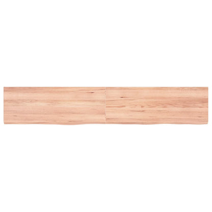 Wandschap 160x30x(2-4)cm behandeld massief eikenhout lichtbruin