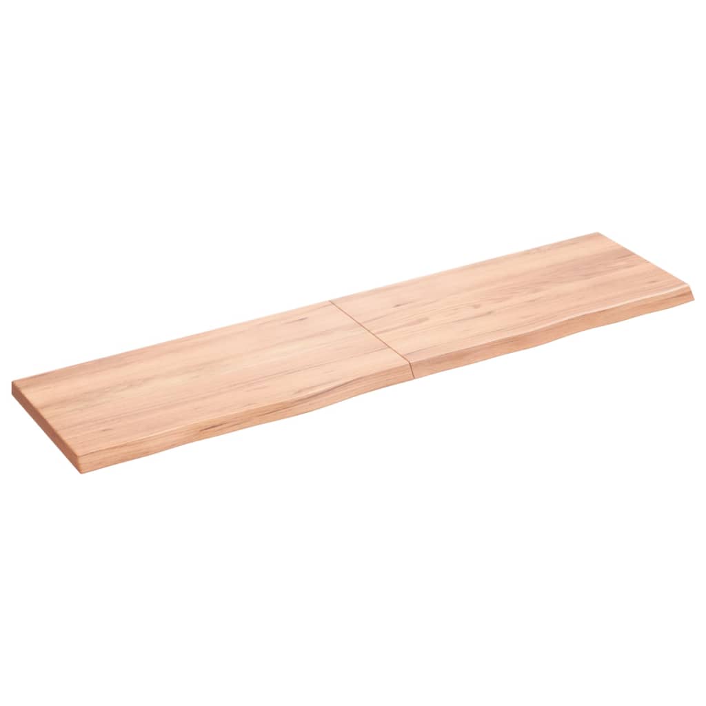 Wandschap 160x40x(2-4)cm behandeld massief eikenhout lichtbruin