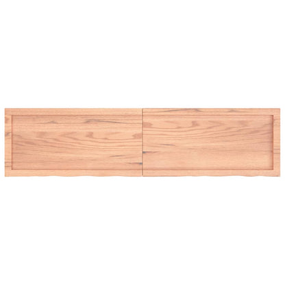 Wandschap 160x40x(2-4)cm behandeld massief eikenhout lichtbruin