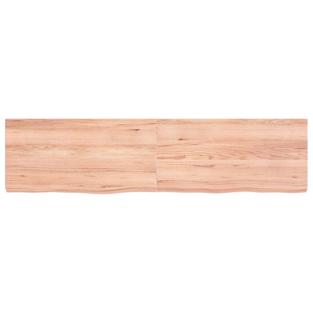 Wandschap 160x40x(2-6)cm behandeld massief eikenhout lichtbruin