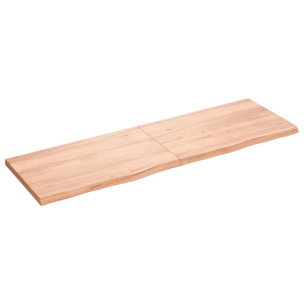 Wandschap 160x50x(2-4)cm behandeld massief eikenhout lichtbruin